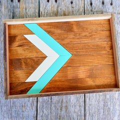 Southwest Wood Serving Tray Turquoise & Black
