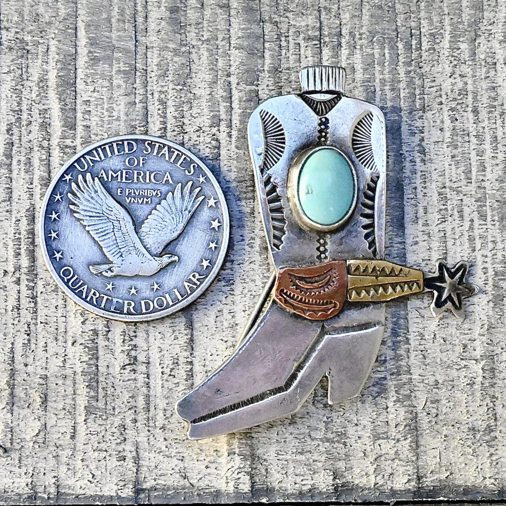 Cowboy Boot Pin Sterling Silver