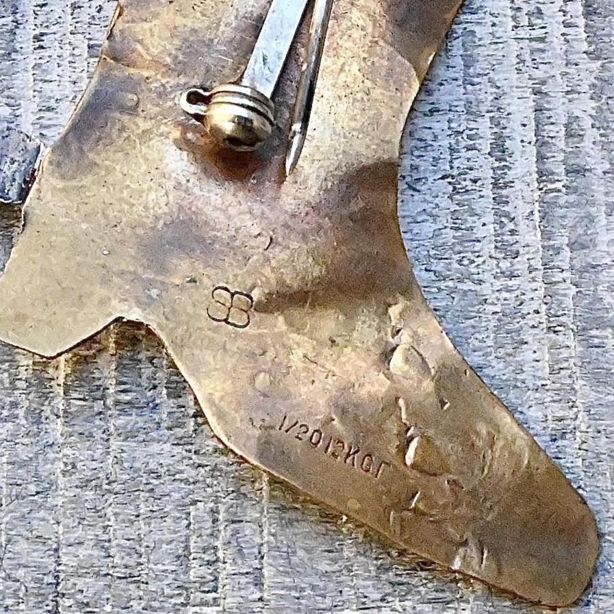 Gold Hallmark on Vintage Cowboy Boot Pin
