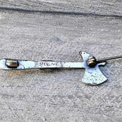 Sterling Hallmark on Old Tomahawk Pin